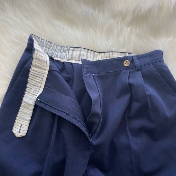 Vtg Talbots David Brooks Casual Slacks / Trousers High Waisted Pleated Blue 10 - Picture 9 of 16